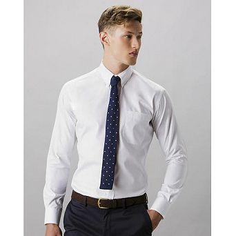 Kustom Kit Mens Long Sleeve Tailored Fit Premium Oxford Shirt