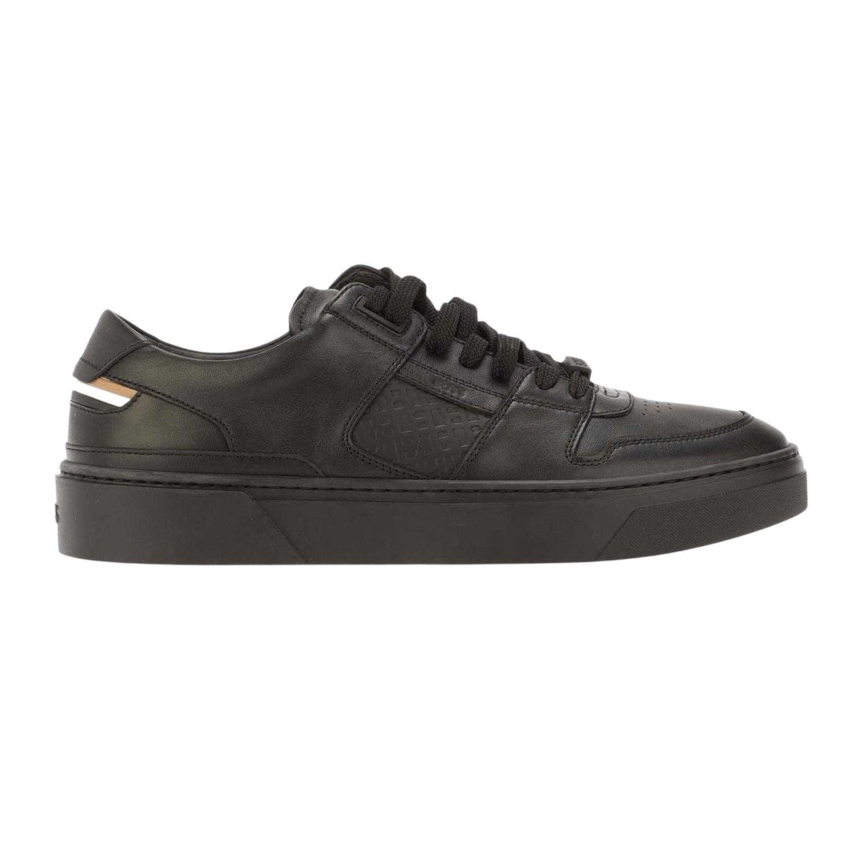 Мужские кроссовки BOSS Gary Leather Flat Trainers, цвет: Чёрный — фото 3