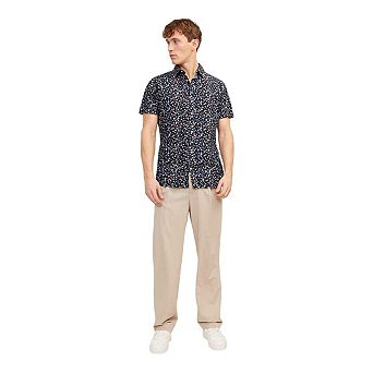 Jack And Jones Mens Ditsy Print Short-Sleeved Shirt