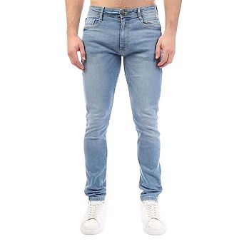 Duck and Cover Mens Maylead Cotton Denim Leather Patch Jeans
