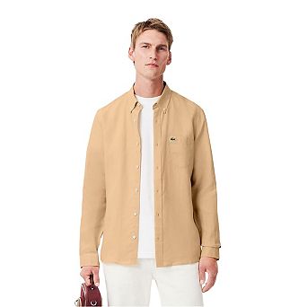 Lacoste Mens Logo Linen Shirt
