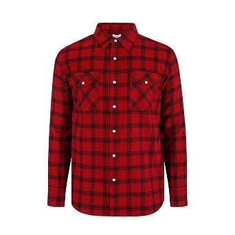 Lee Cooper Mens Check Plaid Long-Sleeved Shirt