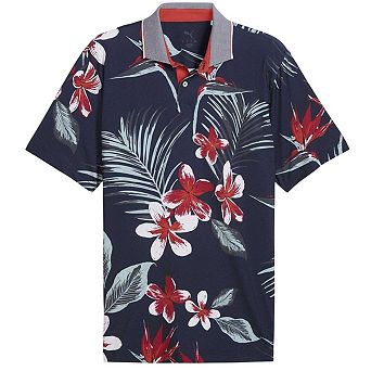 Puma Mens Mattr Luau Floral Performance Polo Shirt