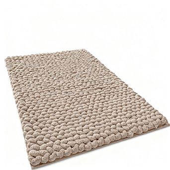 Bathroom Rug Super Soft Quick Dry Anti-Slip Knit Woven Design Floor Mat