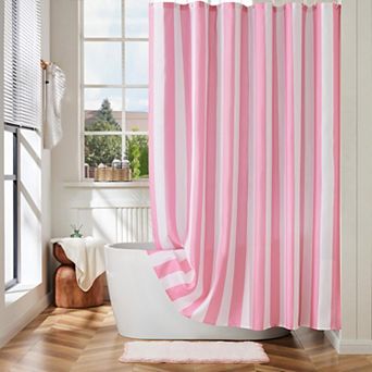 Minimalist Striped Waterproof Polyester Fabric Bathroom Shower Curtain