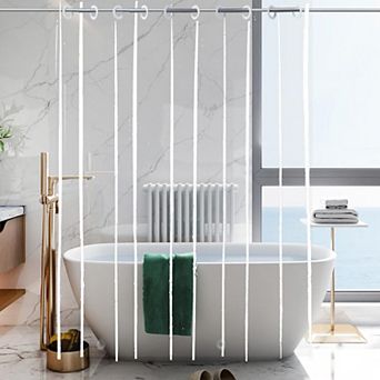 Heavy Duty Waterproof PEVA Bathroom Shower Curtain Liner With Magnetic Hem No Hook Design