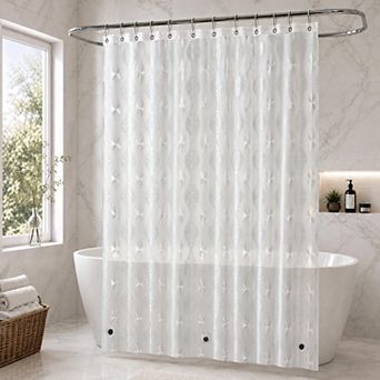 Heavy Duty EVA Shower Curtain Liner Geometric Pattern Waterproof Bathroom Decor