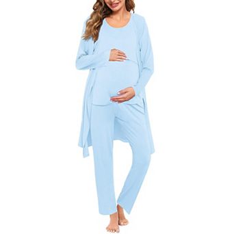 Maternity Pajama Set Labor Delivery Breastfeeding Loungewear with Pockets