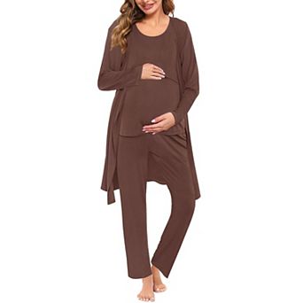 Maternity Pajama Set Labor Delivery Breastfeeding Loungewear with Pockets