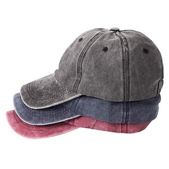 Washed Cotton Plain Baseball Cap Vintage Adjustable Hat Lightweight Breathable Sun Protection