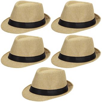 5 Pack Short Brim Summer Beach Sun Hat Panama Cap