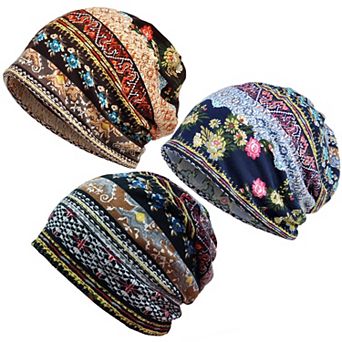 Womens Slouchy Beanie Hat Open Top Ponytail Cap Scarf Soft Lightweight Headwear
