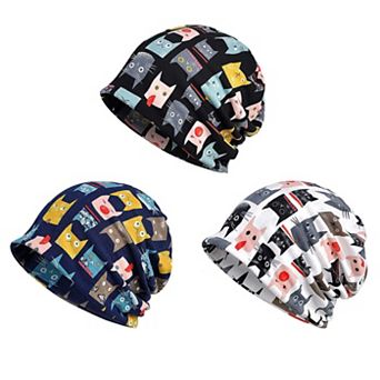 Women Cotton Lace Beanie Turban Headwear Stretch Slouchy Cap Daily Sleep Outdoor Gift