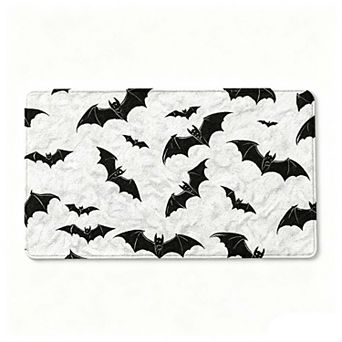 Bath Carpet with Halloween Bat Motif - Perfect for Decorating Kitchens, Bathrooms, And Shower Spaces