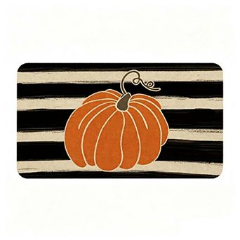 Autumn Pumpkin Pattern Carpet, Flannel Material NonSlip Soft Rug for Bedroom, Living Room, Halloween