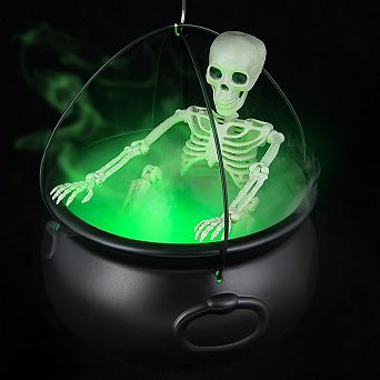 Large Witches Cauldron Tripod With Skeleton Diffuser Outdoor Decoration