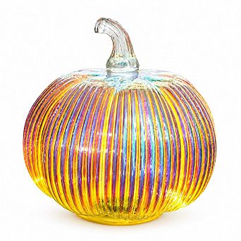Rose Glass Pumpkin Light 2 Lighting Modes 6 Hour Timer Fall Thanksgiving Table Decor