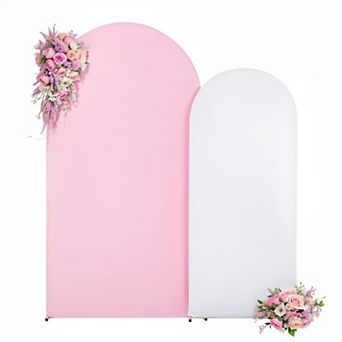 Set of 2 Spandex Arch Covers Stretchy Party Backdrop for Wedding Birthday Events