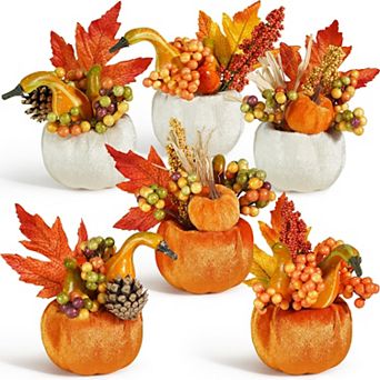 8 pc Artificial Pumpkins Fall Thanksgiving Decorating Display