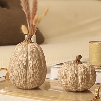 Fall Pumpkin Decor Set of 2 Modern Farmhouse Thanksgiving Indoor Home Decor