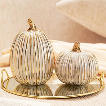 Fall Pumpkin Decor Set of 2 Modern Farmhouse Thanksgiving Indoor Home Decor