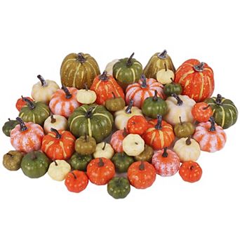 46 pc Artificial Pumpkins Fall Thanksgiving Harvest Decor DIY Crafts