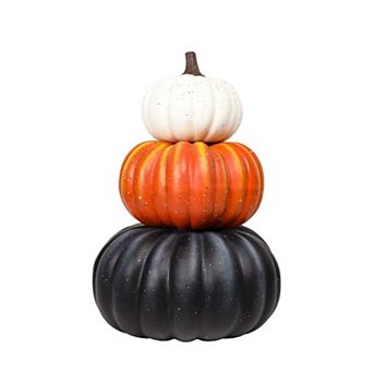 Giant Stacked Faux Pumpkins Fall Harvest Thanksgiving Outdoor Indoor Decor