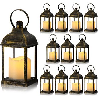 12-Set LED Decorative Candle Lanterns Indoor Outdoor Hanging Party Wedding Decor
