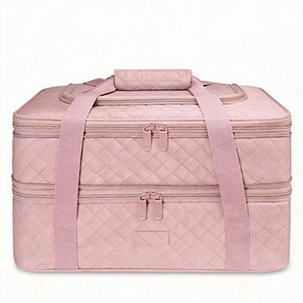 Insulated Double Casserole Carrier Expandable Thermal Lunch Tote For Potluck Picnic