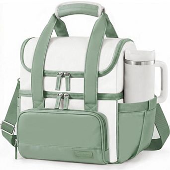 12L Dual Layer Insulated Lunch Bag Leakproof Cooler With Carry Straps And Pockets