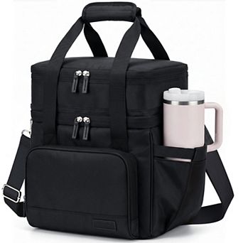 14L Double Layer Expandable Insulated Lunch Tote Cooler Bag For Work Office Picnic