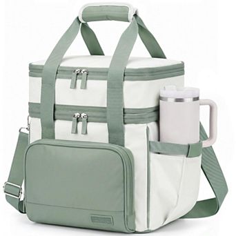 14L Double Layer Expandable Insulated Lunch Tote Cooler Bag For Work Office Picnic