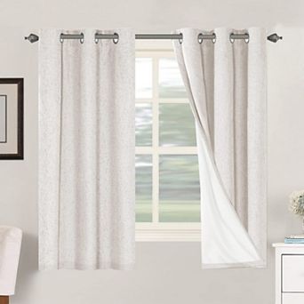 2 Blackout Linen Curtains Grommet Thermal Draperies