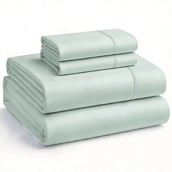 4 pc Queen Pre-washed Fiber Bed Sheet Set Ultra Soft Deep Pockets Hotel Quality Bedding