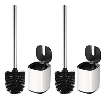 Toilet Brush Holder Set Stainless Steel Automatic Open Lid Bathroom Scrubber