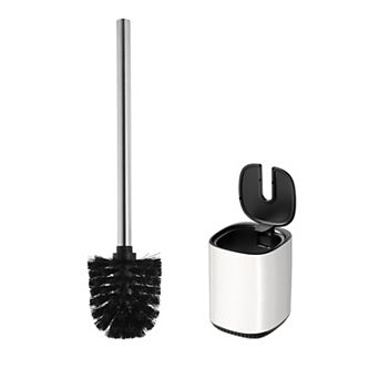 Toilet Brush Holder Set Stainless Steel Automatic Lid Bathroom