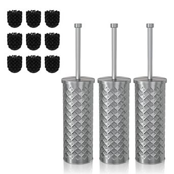 Toilet Brush Holder Set Long Handle Splash Guard