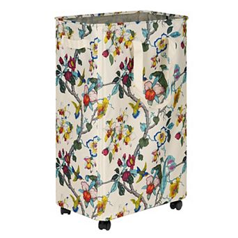Slim Laundry Hamper with Wheels Rolling Clothes Basket