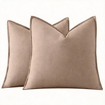 2 Pack 20" x 20" Decorative Linen Throw Pillow Covers Boho Sofa Home Decor