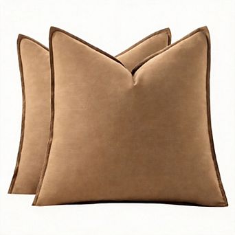 2 Pack 24" x 24" Linen Euro Sham Covers Boho Farmhouse Throw pillowcase