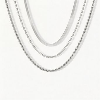 Kaelin Home 3 pc 14K Plated Layered Chain Necklace Set for Women