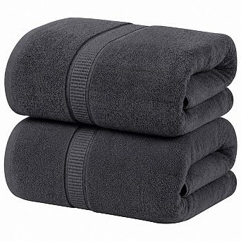 2 pc 600 GSM Ring Spun Cotton Bath Sheet Absorbent Quick Dry Extra Large
