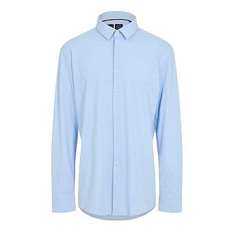Boss Mens Plain Collared Regular Long-Sleeved Shirt