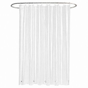 PEVA Plastic Shower Curtain Liner Waterproof Opaque Rustproof Grommets Weighted Hem