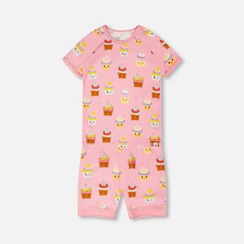Baby Girl Organic Cotton Two-Piece Pajama Set Pink Cupcake Print