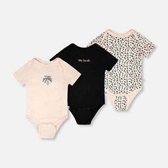 Baby Girl Evolutive Organic Cotton Jersey 3 Pack Onesie