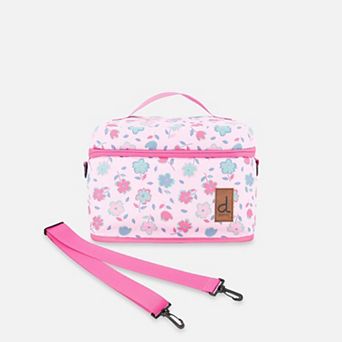 Little Kids Girl Insulated Flower Print Lunch Box with Removable Shoulder Strap
