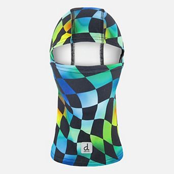 Big Kids Boy Brushed Jersey Checkered Print Balaclava with Reflective Patch