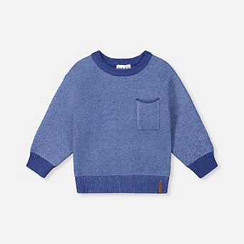 Big Kids Boy Textured Diamond Knit Sweater with Chest Pocket
