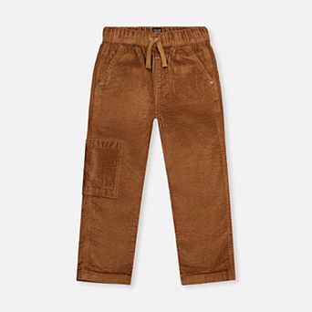 Big Kids Boy Stretch Corduroy Pants with Cargo Pocket